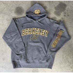 Mens Sz Medium UC Berkeley Golden Bears Hoodie Cal Bears Gray Sweater